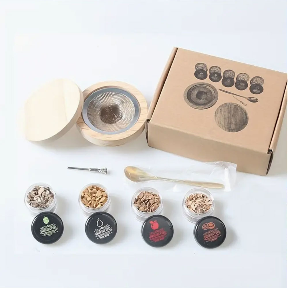 Smoker Box Wood Chip - كوكتيل المدخن مجموعة بار خشبية المدخن