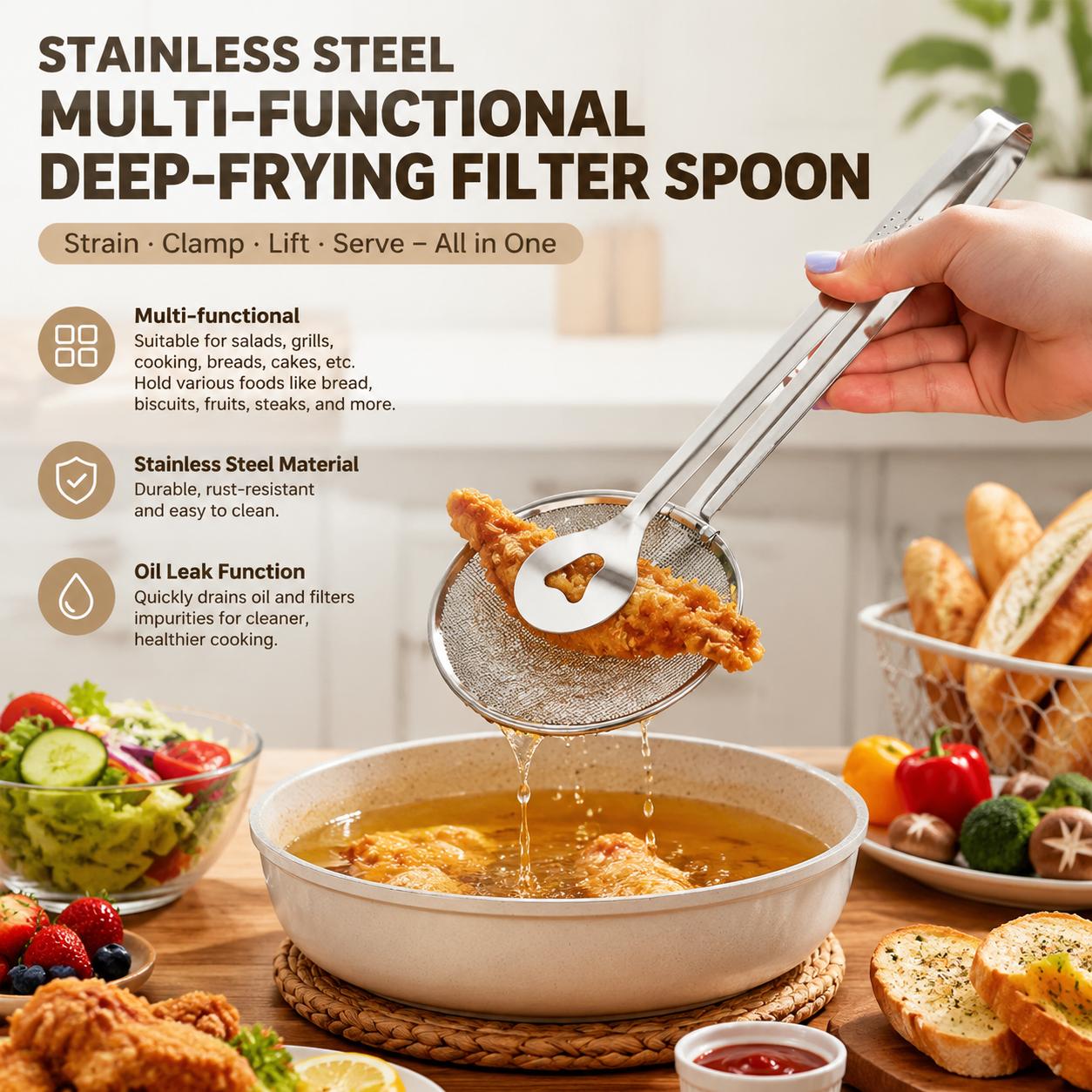 Home Cooking Oil Filter - مصفاة شبكية دقيقة من الستانلس ستيل