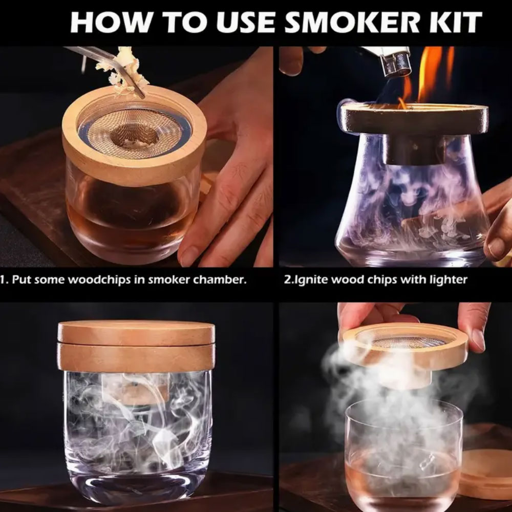 كوكتيل المدخن مجموعة بار خشبية - مراجعة Smoker Box Wood Chip وسعره