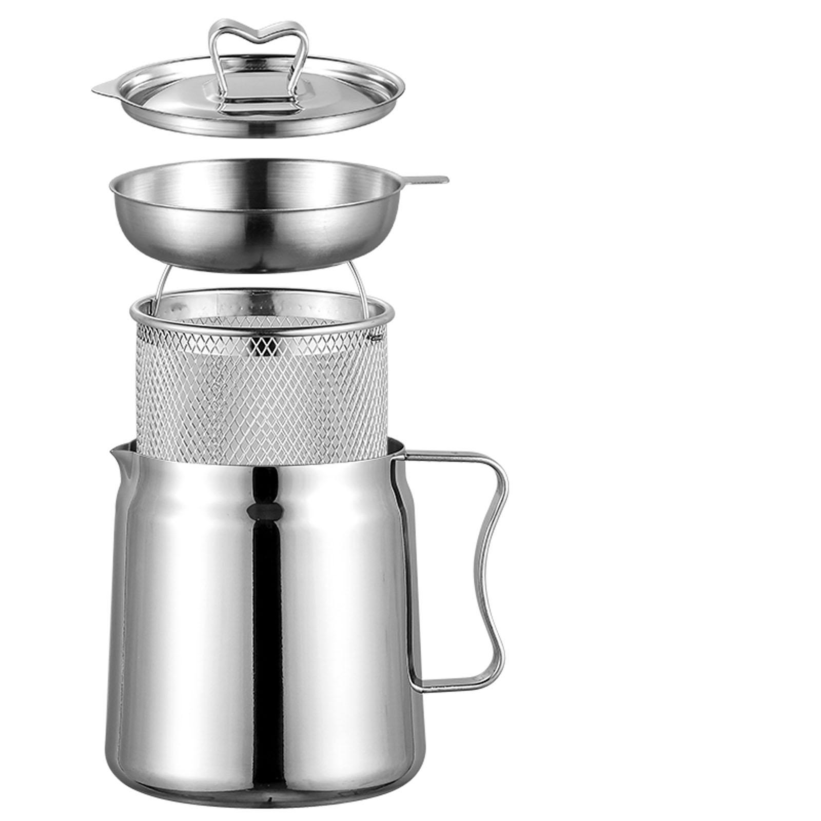 طقم قلاية عميقة من الستانلس ست - مراجعة Home Cooking Oil Filter وسعره