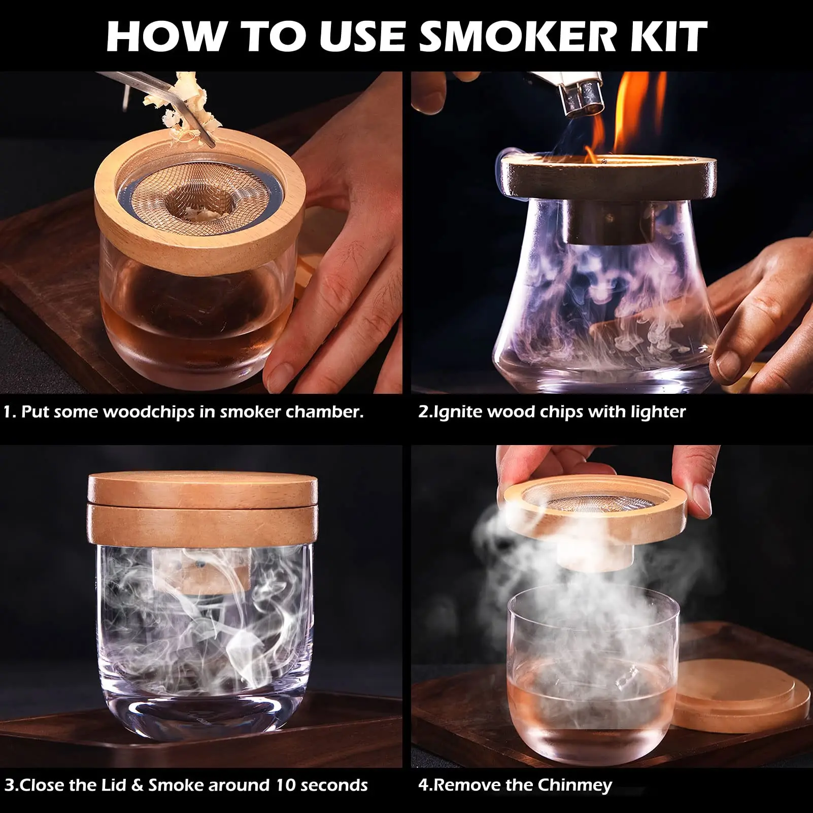 كوكتيل المدخن مجموعة بار خشبية - مراجعة Smoker Box Wood Chip وسعره