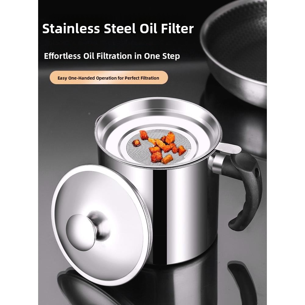 زجاجة زيت من الفولاذ المقاوم ل - مراجعة Home Cooking Oil Filter وسعره
